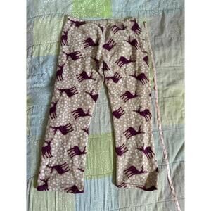 Women’s pink fuzzy pj pants Kathy Ireland pink and white reindeer medium